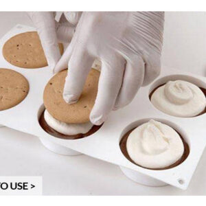 Molde silicona helado GALLETA redonda Silikomart 12 helados