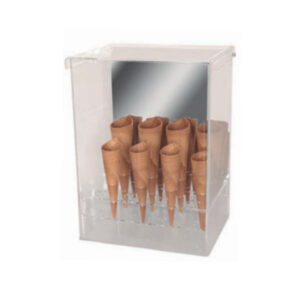 Vitrina cono barquillos 12 agujeros. 29 x 22,5 x 40 cms.