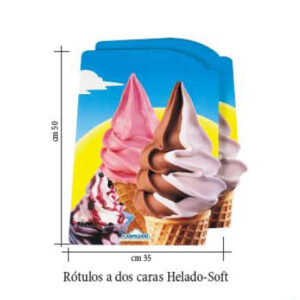 Póster publicidad a dos caras helado Soft